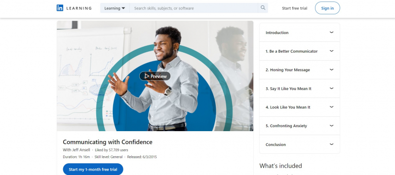 Screenshot of https://www.linkedin.com/learning/communicating-with-confidence