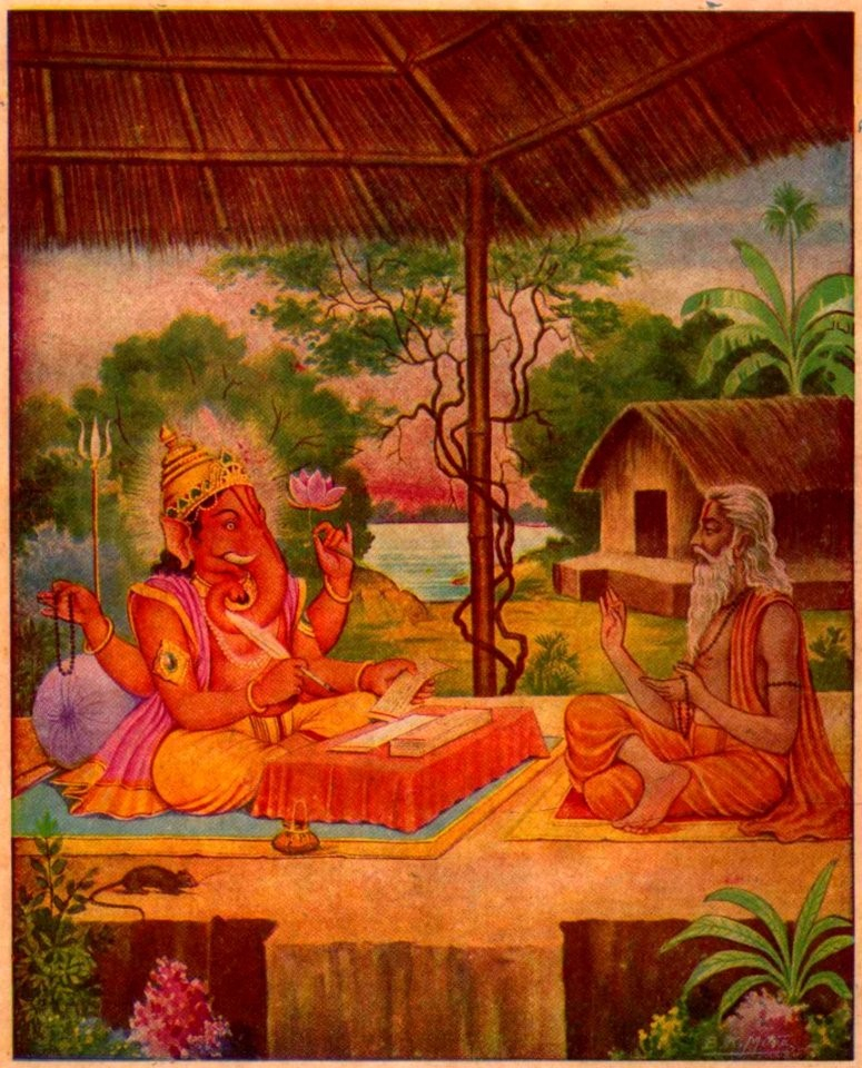 Ganesha writes Mahabharata - Photo on Creazilla (https://creazilla.com/nodes/5455529-ganesha-write-mahabharata-illustration)