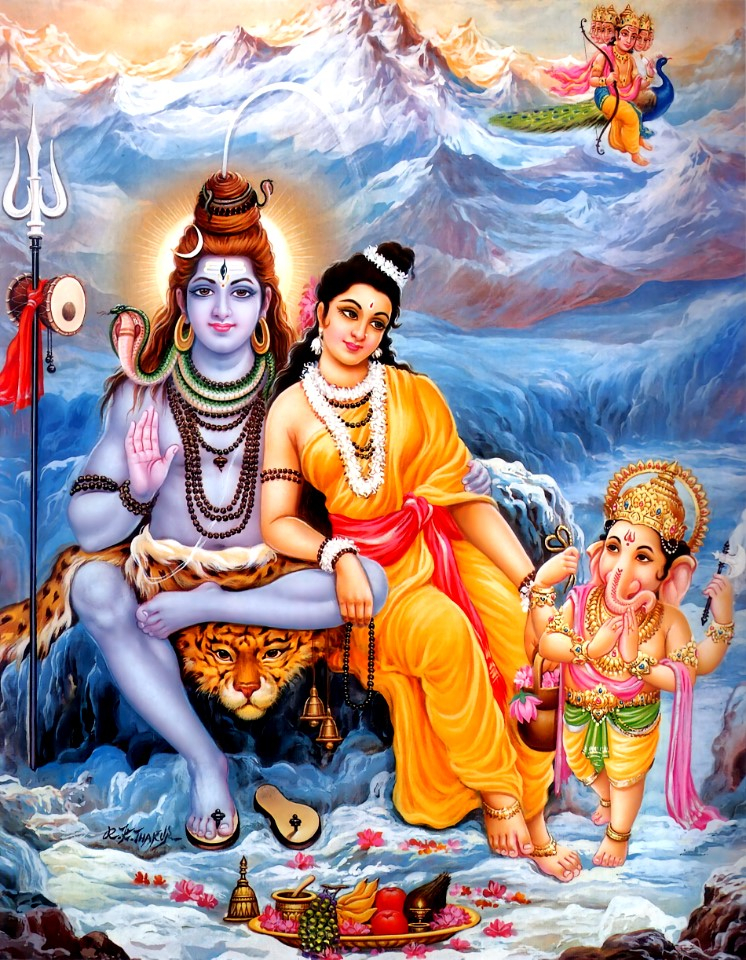Shiva-Parvati with Sons - Photo on Creazilla (https://creazilla.com/nodes/3145648-shiva-parvati-with-sons-illustration)