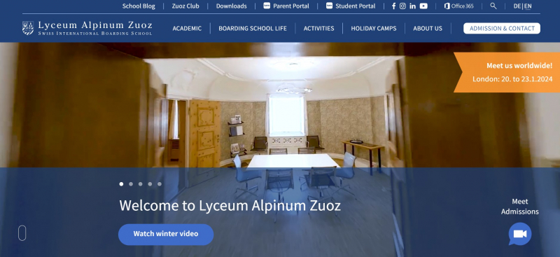 Screenshot of https://www.lyceum-alpinum.ch/