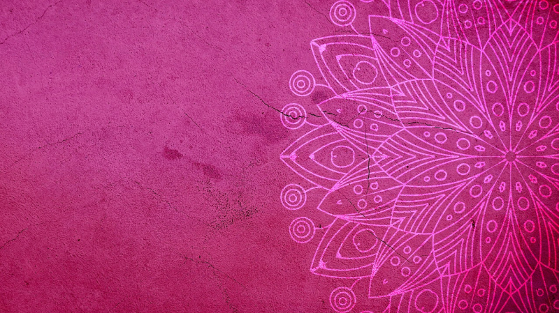 Mandala - Photo on Pixabay (https://pixabay.com/photos/mandala-pink-background-decorative-4240618/)