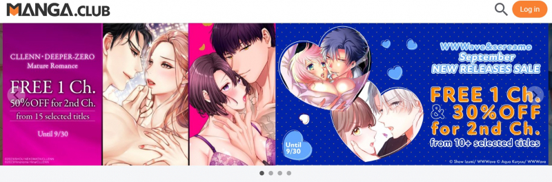Screenshot of https://www.manga.club/
