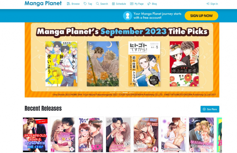 Screenshot of https://mangaplanet.com/