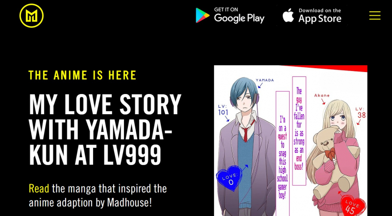 Screenshot of https://www.mangamo.com/