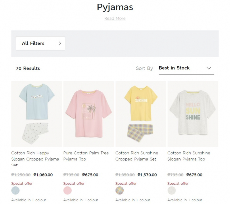 Screenshot of https://marksandspencer.com.ph/collections/lingerie-pyjamas