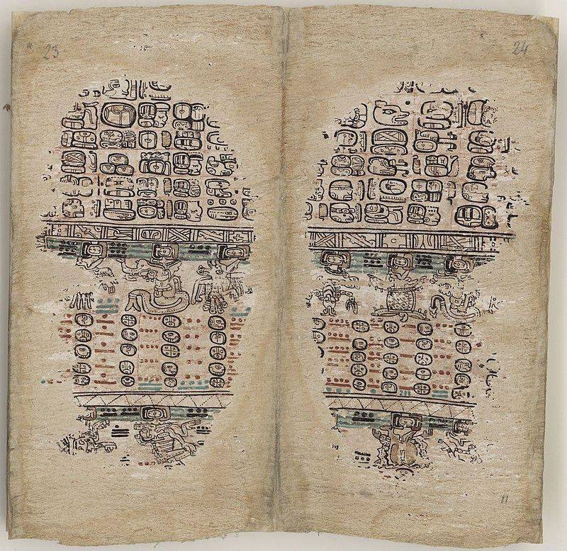 The last two pages of the 'Paris Codex' one of the few surviving Mayan books. - Bibliothèque Nacionale de France/Wikimedia Commons