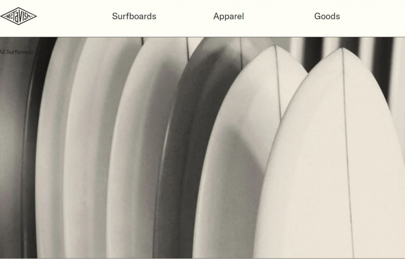 Screenshot of https://www.mctavish.com.au/collections/all-surfboards