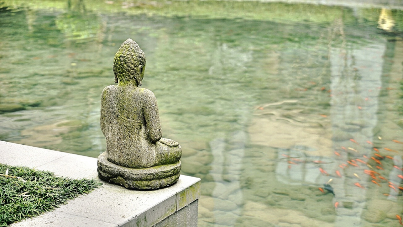 Photo on Pixabay (https://pixabay.com/photos/buddha-statue-pond-sculpture-1177009/)
