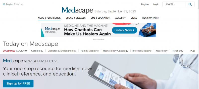Screenshot of https://www.medscape.com/