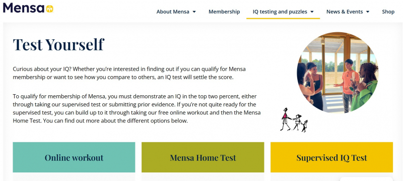 Screenshot of https://mensa.org.uk/test-your-iq/