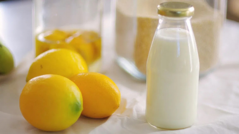 Milk and lemon juice