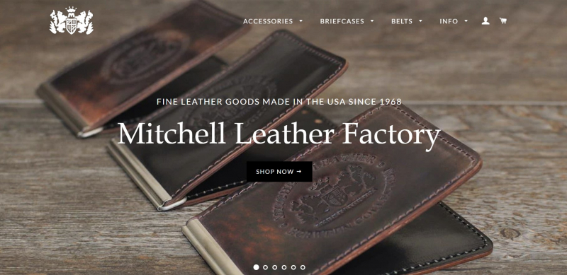 Screenshot of https://mitchell-leather.com/