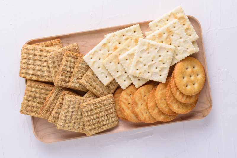 Most breads, crackers, and wraps