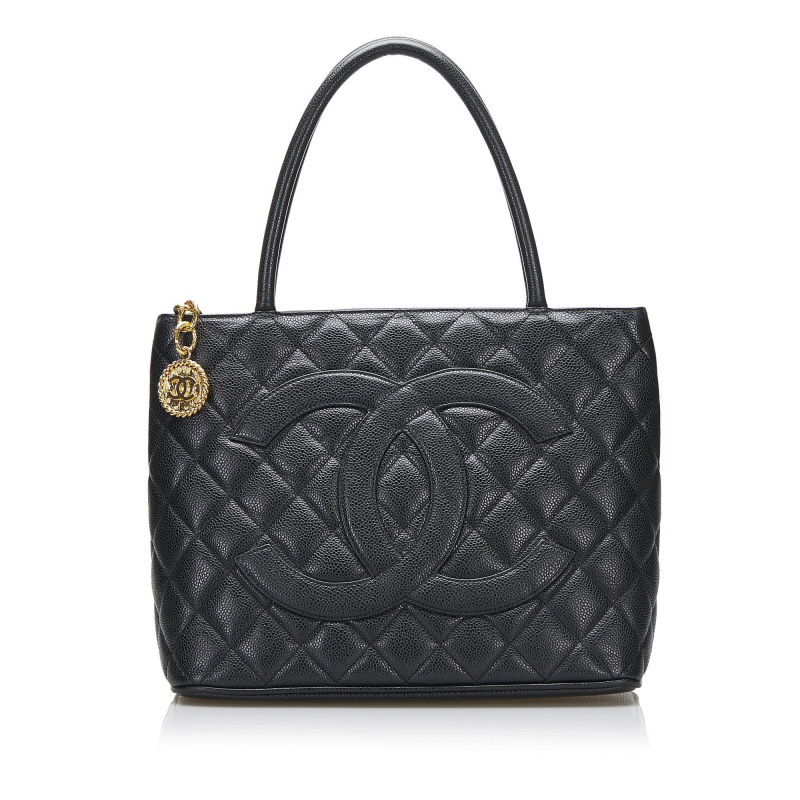 Screenshot of https://www.therealreal.com/products/women/handbags/totes/chanel-caviar-medallion-tote-ilzxf