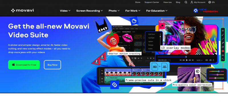 Screenshot of https://www.movavi.com/