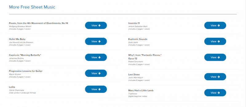 Screenshot of https://www.musicnotes.com/free/