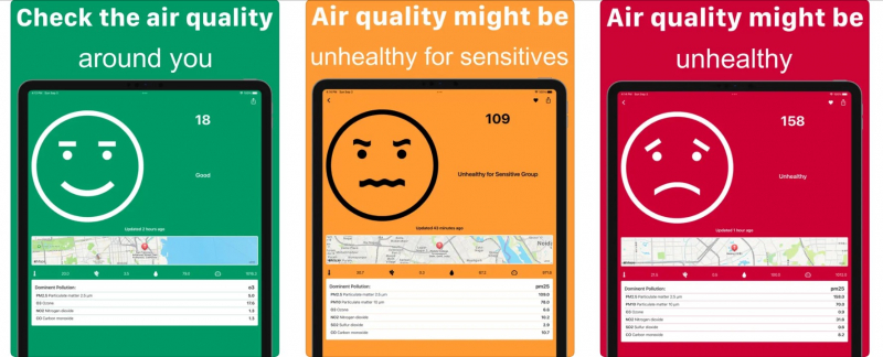 Screenshot of https://apps.apple.com/us/app/my-aqi-air-pm2-5-pollution/id1475400044?platform=ipad