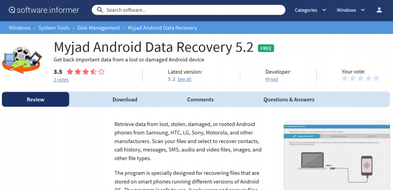 Screenshot via https://myjad-android-data-recovery.software.informer.com/