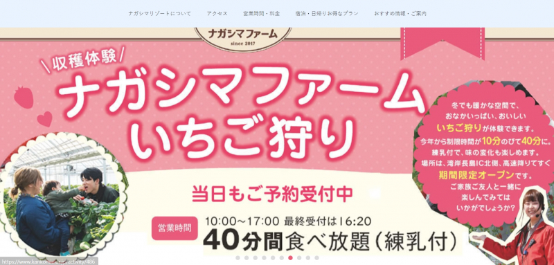Screenshot via www.nagashima-onsen.co.jp