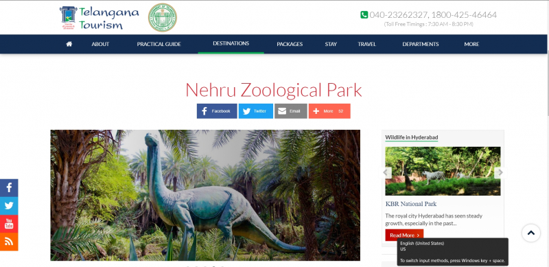 Nehru Zoological Park, https://www.telanganatourism.gov.in/partials/destinations/wildlife/hyderabad/nehru-zoological-park.html