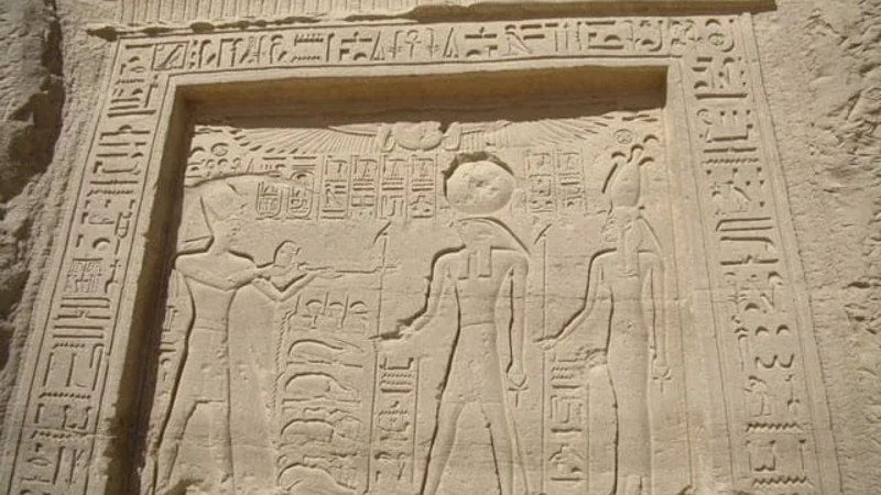 A relief from the temple of Egyptian Goddess Nekhbet