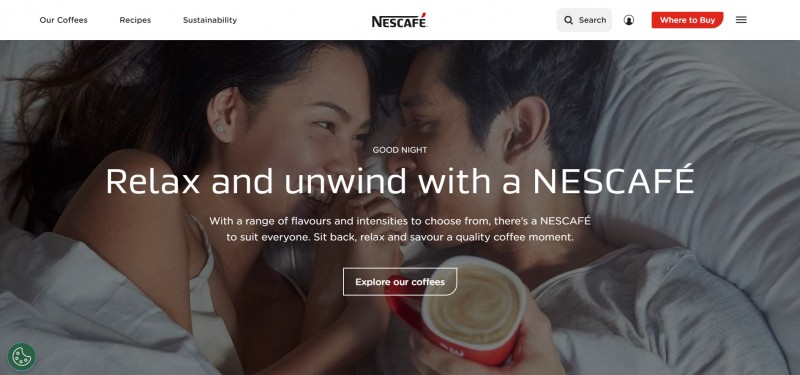 Screenshot of http://nescafe.com/
