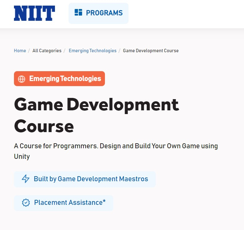 Game Development Course | NIIT
