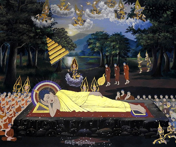 Photo on Wikimedia Commons (https://commons.wikimedia.org/wiki/File:Gautama_Buddha_gains_nirvana.jpg)