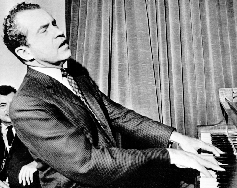 Photo: Nixon was playing piano - yahoo