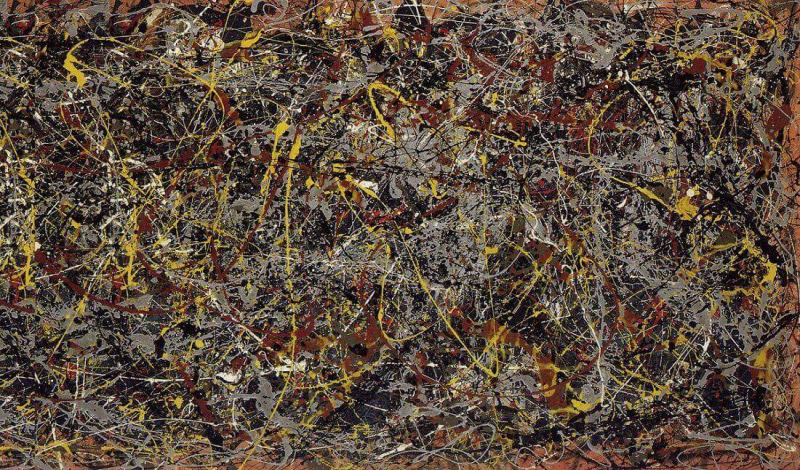 This painting was painted by Jackson Pollock in 1948. David Geffen sold this painting to David Martinez in 2006 - Jackson Pollock