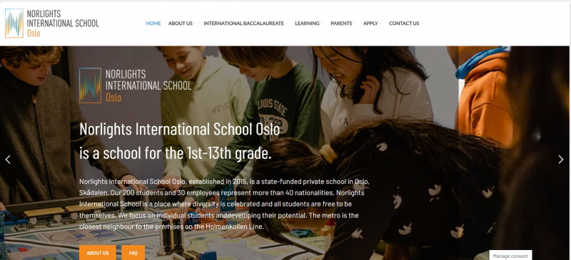Screenshot of https://internationalschool-oslo.no/