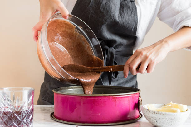 Not using cocoa powder to flour your pans