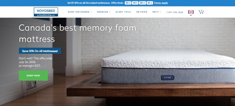 Screenshot of https://www.novosbed.com/