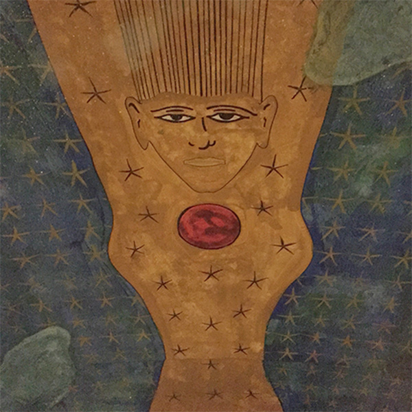Nut on the ceiling of the underground tomb in the Rosicrucian Egyptian Museum.