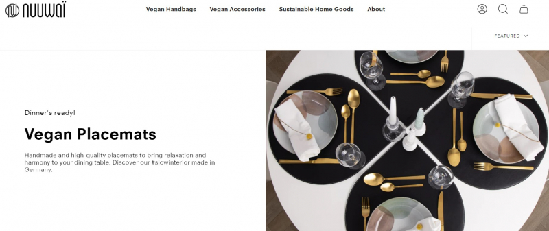 Screenshot of https://www.nuuwai.com/collections/sustainable-home-goods