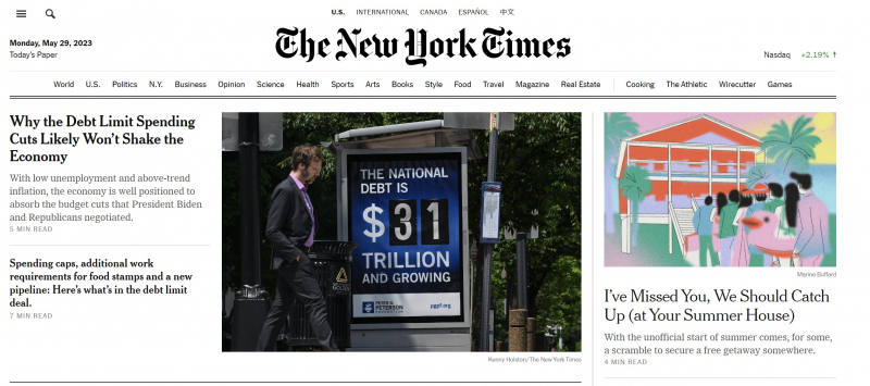 Screenshot of https://www.nytimes.com/