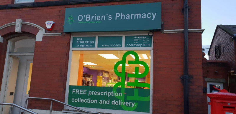 The Store of O'Brien Pharmacy - Image source: https://www.granthamssigns.co.uk
