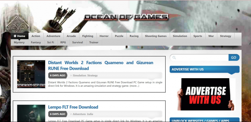Screenshot of https://oceanofgames.com/