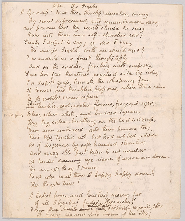 Ode to Psyche, p.1 -  Morgan Library