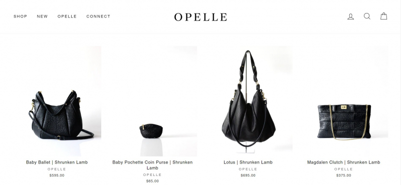 Opelle - The Lotus bag in Shrunken Lamb leather
