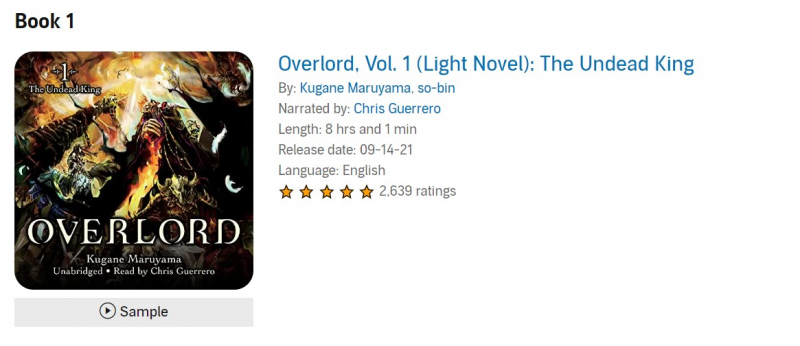 Screenshot via https://www.audible.com/series/Overlord-Light-Novels-Series-Audiobooks/B09CZ4HYBX