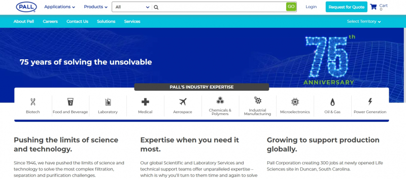 Pall Corporation Website
