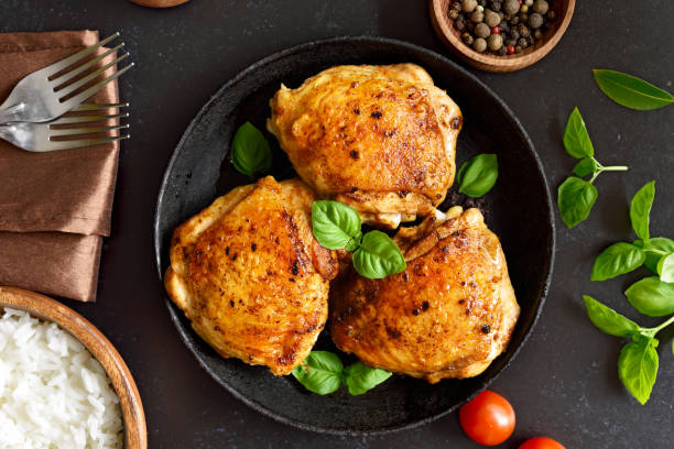 Pan fried and oven baked chicken