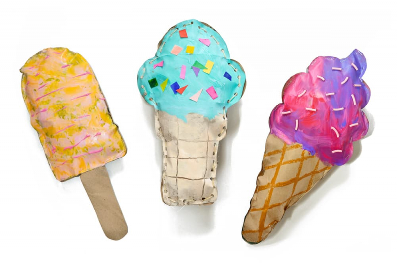Paper Bag Ice Cream Cone Sculpture - Photo via Pinterest