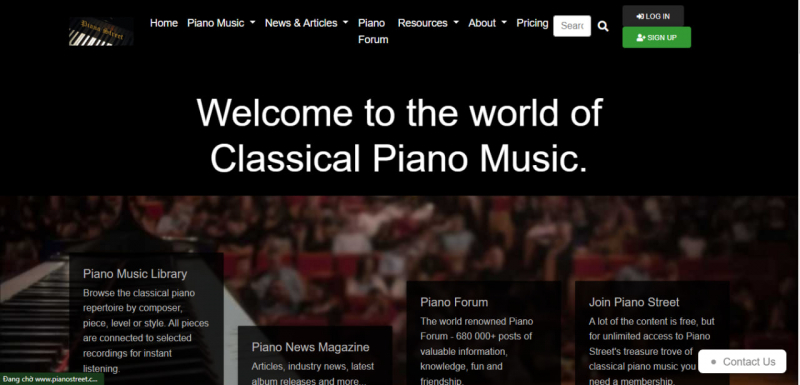 Screenshot of https://www.pianostreet.com/