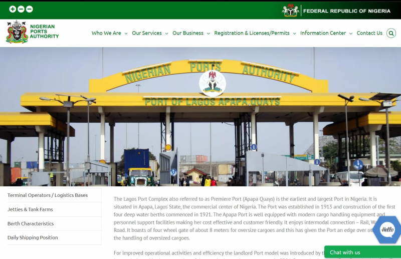 Port Lagos Website