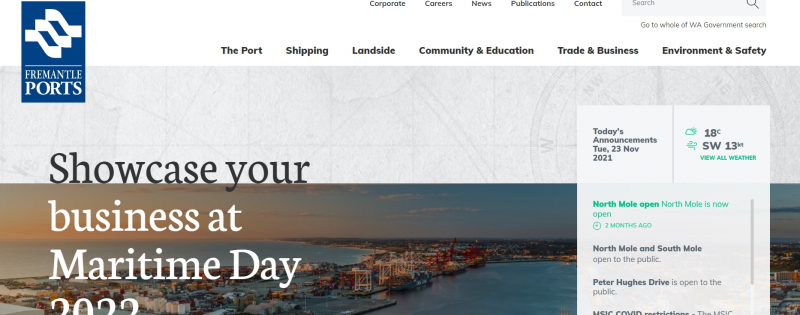 Port of Fremantle Website