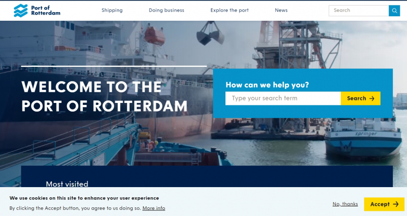 Port of Rotterdam, the Netherlands Website
