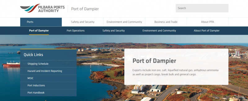 Port of Dampier Website