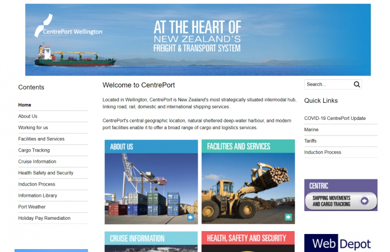 Port of Wellington Website